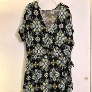 3X Just Be Faux Wrap Dress
